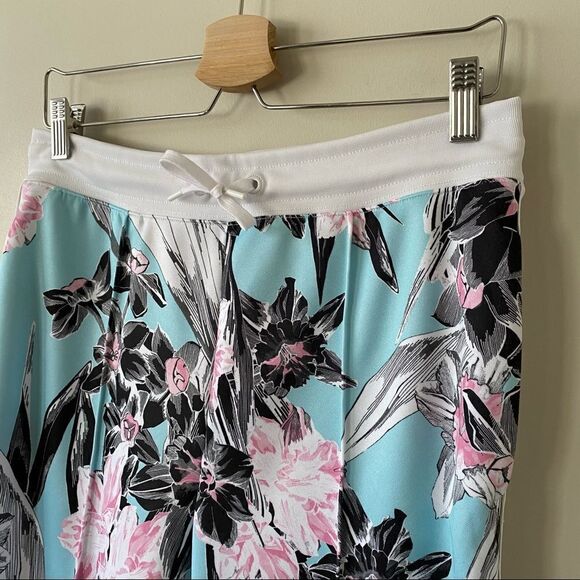 NIKE -Floral Femme Pink & Teal Ankle Track Pants - Picture 5 of 11